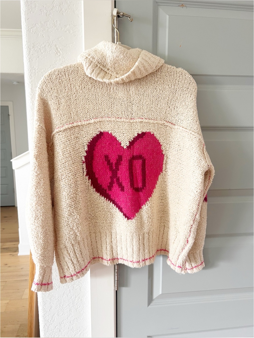 NWT Anthropologie Pilcro Candy Heart XO Collared Long-Sleeve Cardigan Sweater - Picture 6 of 7